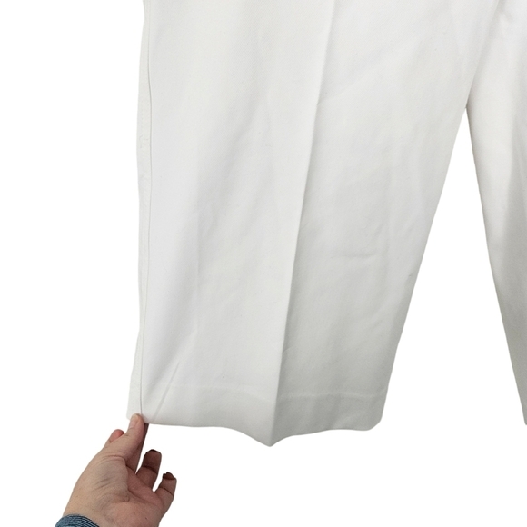 Ann Taylor The Petite Kate Wide Leg High Rise Crop Pant White size 16P - Picture 4 of 11